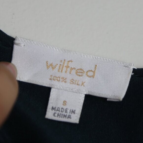 Aritzia Wilfred 100% Silk Teal Flowy Crepe Tank Top Blouse Size Small - Picture 3 of 7